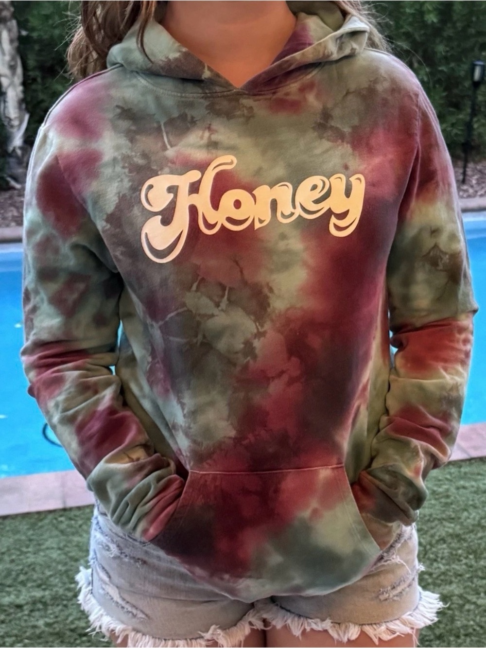 Honey Tie Dye Pullover Hoodie Sweatshirt Women’s Small